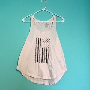 Tank top with American flag on it